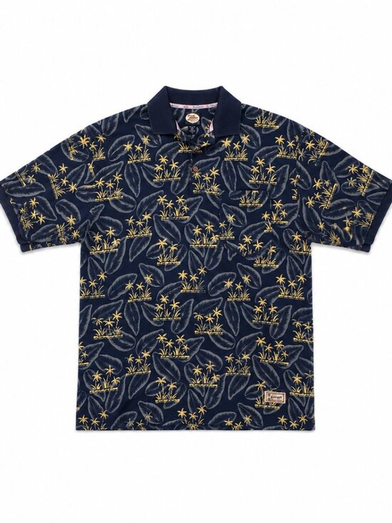 Tommy Bahama Other - Tommy Bahama Blue and Yellow Polo Shirt with Tropical Print, Size Large